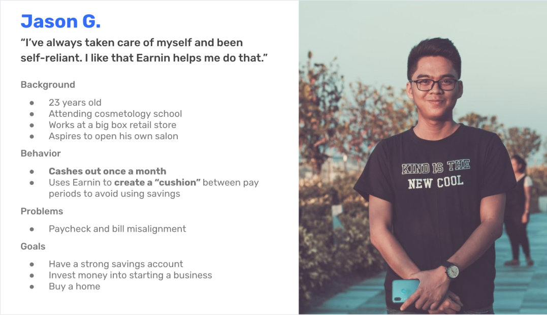 Example B2C Personas - Earnin
